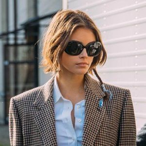 OVERSIZED SQUARE OVAL ROUND Brown Sunglasses GLAMOROUS